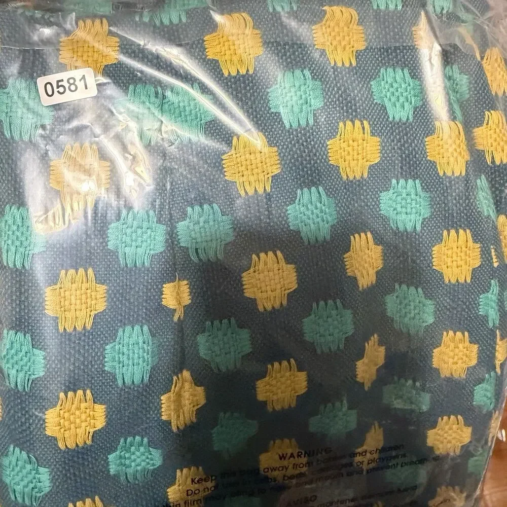 Boden Pencil Skirt 6R Green Yellow Textured Cotton Geometric Knit Slit Retro